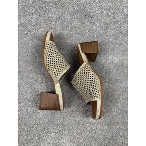 Baretraps Brenda Woven Slide Sandals Block Heel Gold Metallic Size 11M